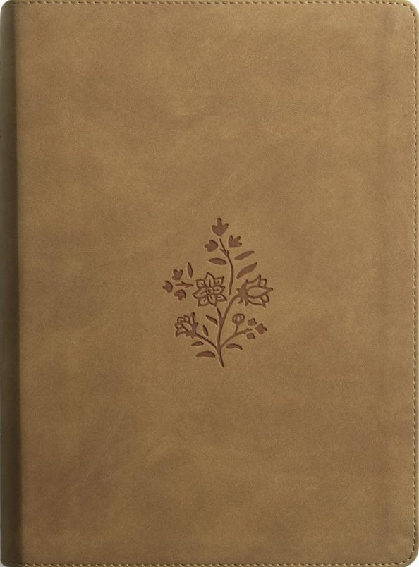 ESV Single Column Journaling Bible, Large Print (Trutone, Nubuck Caramel, Wildflower Design) - ESV - 9798874902575