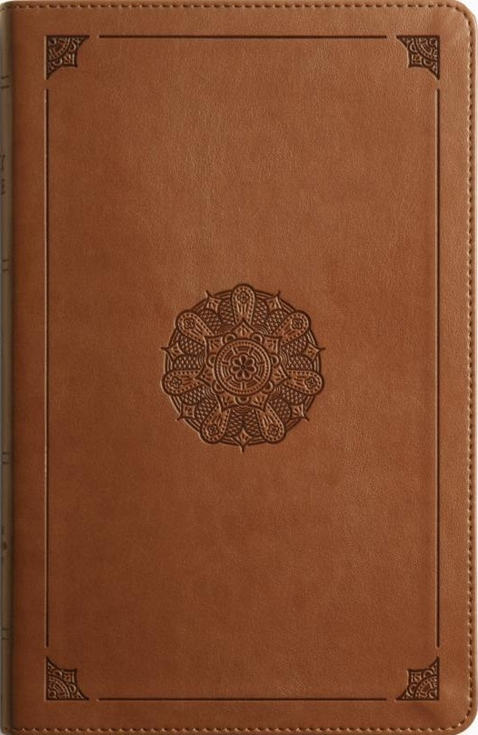 ESV Large Print Thinline Bible (Trutone, English Saddle, Emblem Design) - ESV - 9781433598302