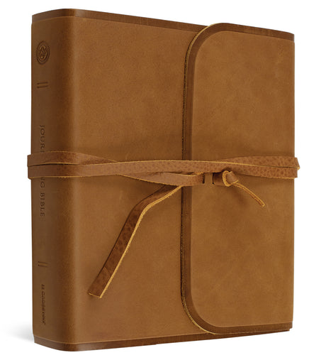 ESV Journaling Bible (Natural Leather, Brown, Flap with Strap)