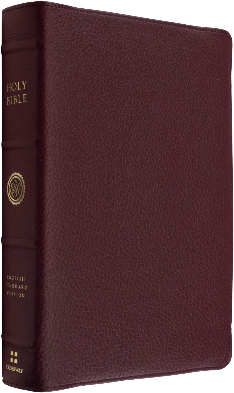 ESV Heirloom Bible, Veritas: Single Column Edition (Calfskin, Bordeaux, Full Yapp) front cover (8334537654472)