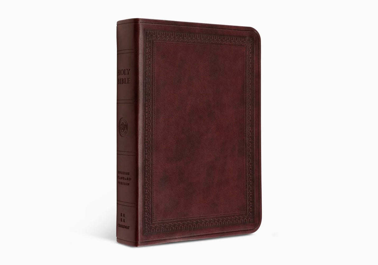 ESV Value Large Print Compact Bible (Trutone, Mahogany, Border Design)
