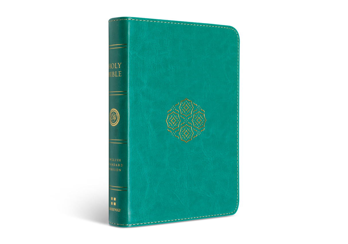 ESV Large Print Compact Bible (TruTone, Teal, Bouquet Design)