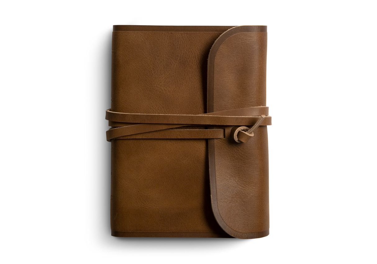 ESV Large Print Compact Bible (Natural Leather, Strap Flap)