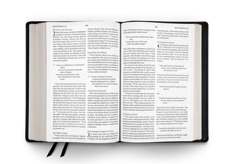 ESV Large Print Bible (Black, Top Grain Leather)