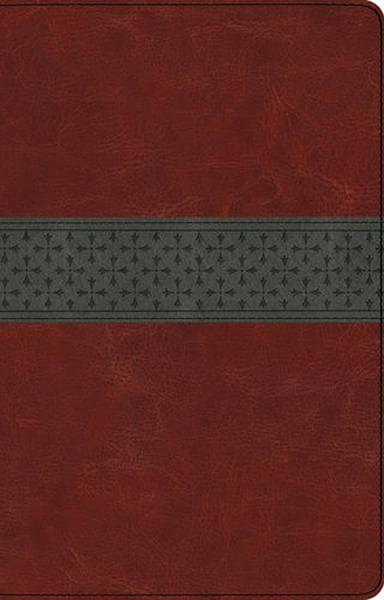 ESV Large Print Thinline Reference Bible (TruTone, Walnut/Slate, Crossband Design) cover image