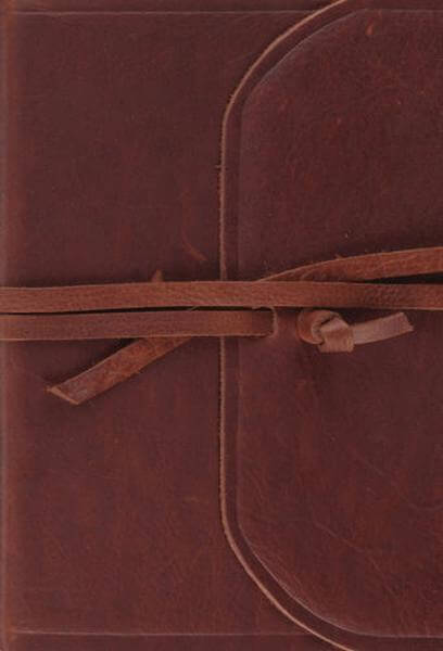 ESV Large Print Compact Bible (Natural Leather, Strap Flap)