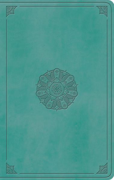 ESV Large Print Value Thinline Bible (TruTone, Turquoise, Emblem Design) cover image