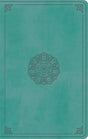 ESV Large Print Value Thinline Bible (TruTone, Turquoise, Emblem Design) cover image