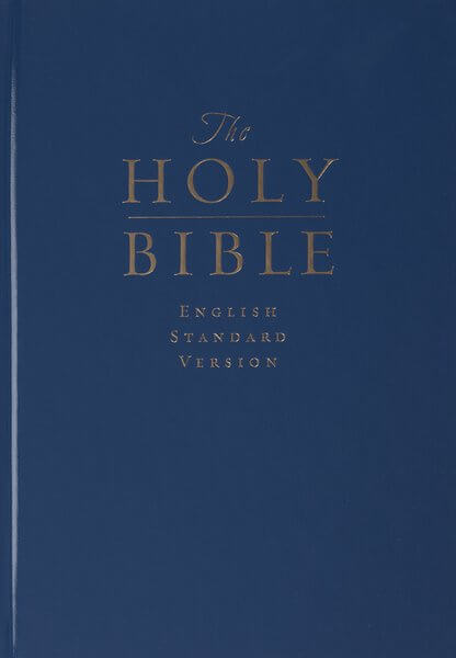 ESV Large Print Pew and Worship Edition (Hardcover, Navy Blue, Black Letter) cover image