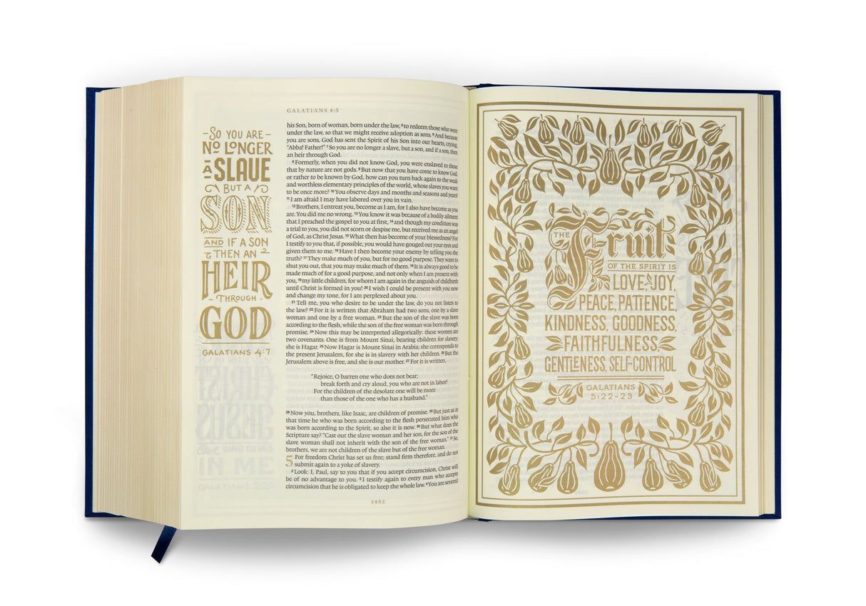 ESV Illuminated Bible, Art Journaling Edition (Cloth Over Board, Navy)