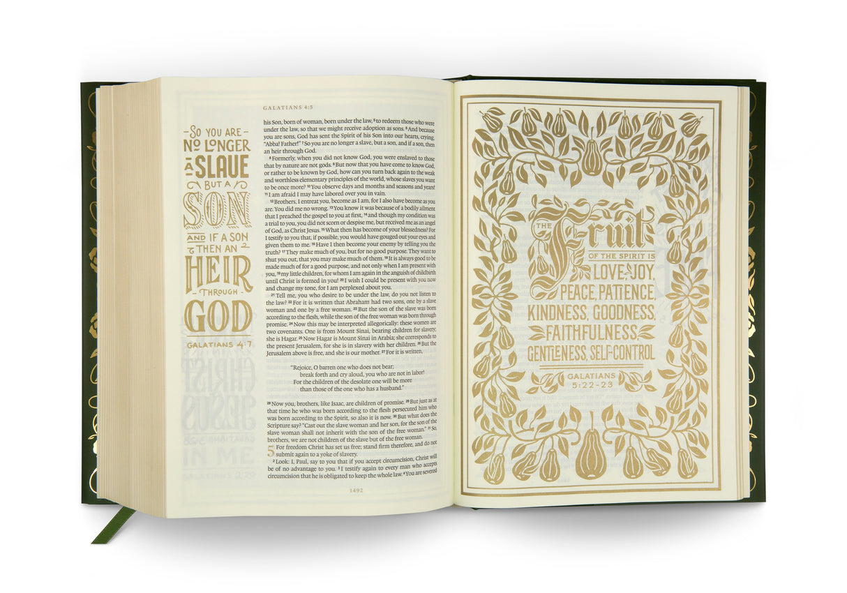 ESV Illuminated Bible, Art Journaling Edition (Hardcover, Green)