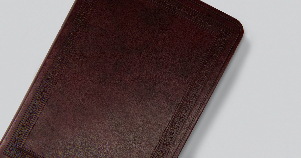 ESV Value Large Print Compact Bible (Trutone, Mahogany, Border Design)