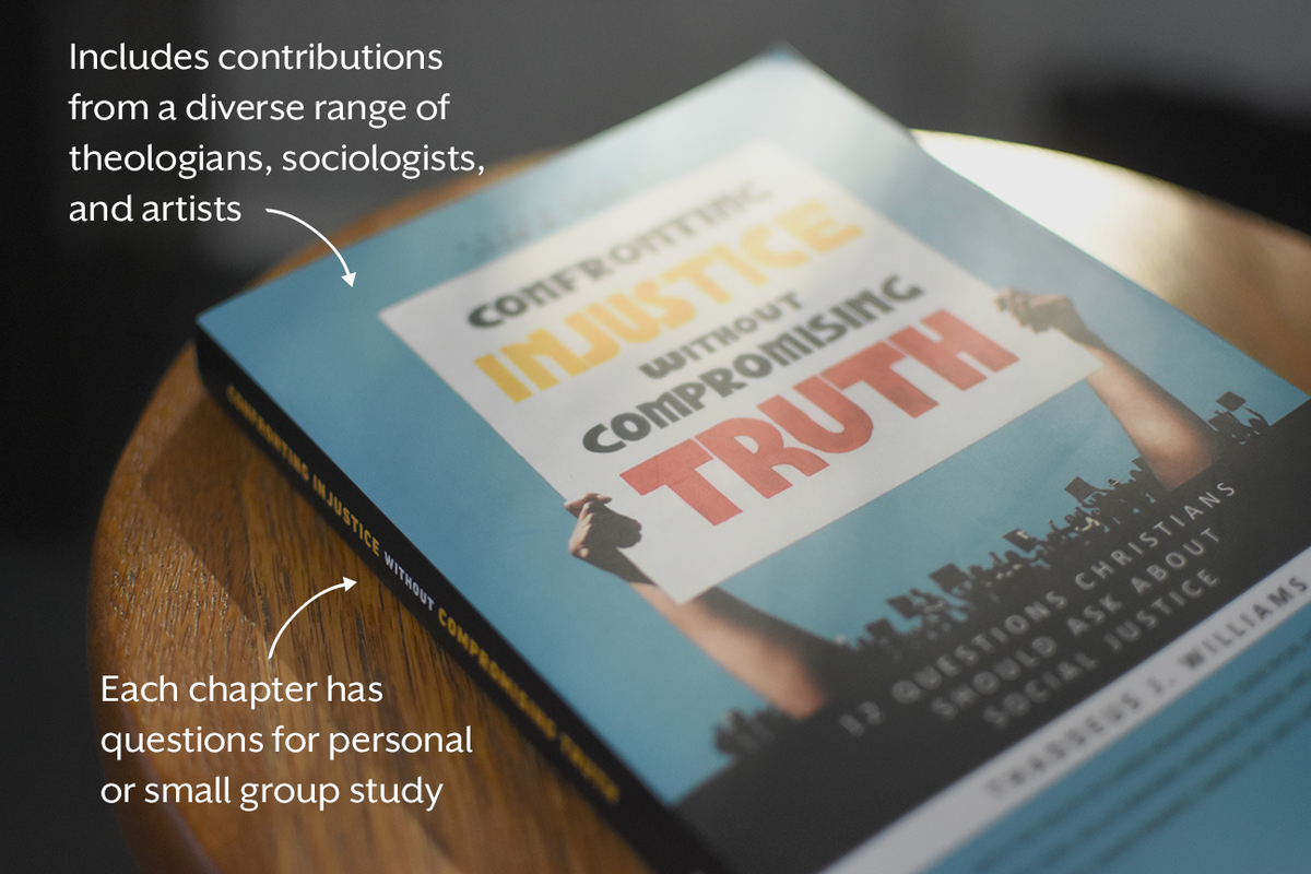 Photo of Confronting Injustice Without Compromising Truth with callouts describing its features