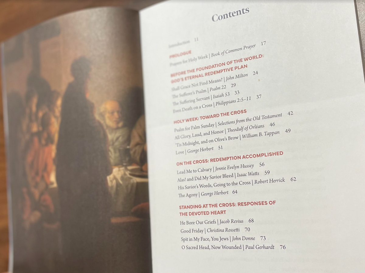 Poetry of Redemption: An Illustrated Treasury of Good Friday and Easter Poems lying open to an interior page