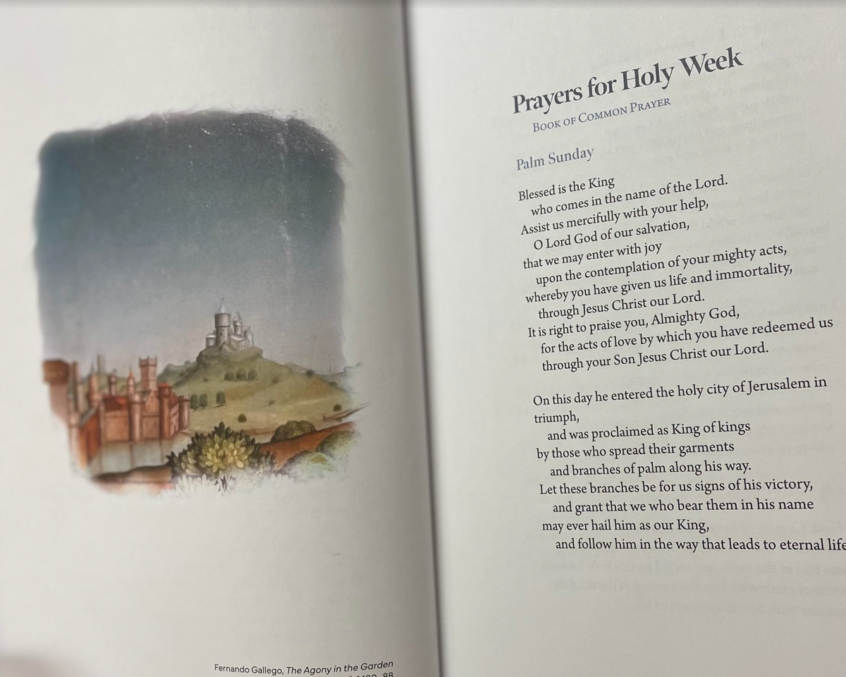 Poetry of Redemption: An Illustrated Treasury of Good Friday and Easter Poems lying open to an interior page
