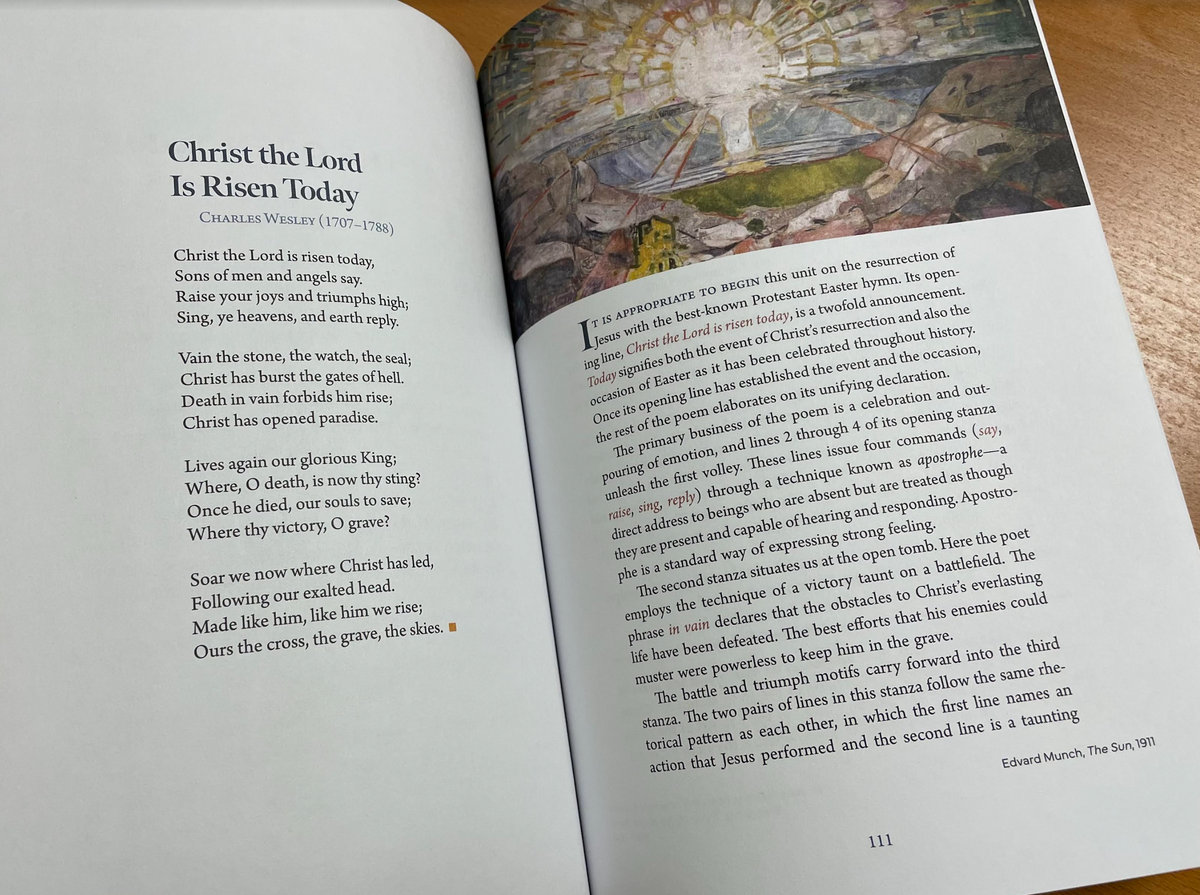 Poetry of Redemption: An Illustrated Treasury of Good Friday and Easter Poems lying open to an interior page