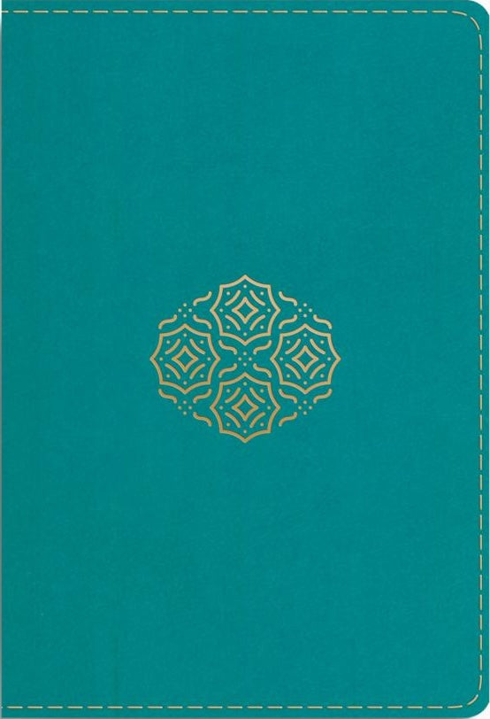 ESV Large Print Compact Bible, Red Letter (Trutone, Teal, Bouquet Design) - ESV - 9798874902940