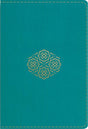ESV Large Print Compact Bible, Red Letter (Trutone, Teal, Bouquet Design) - ESV - 9798874902940