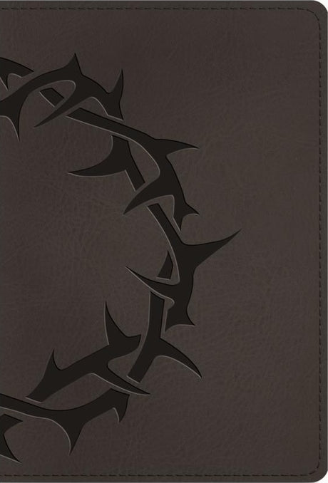 ESV Large Print Compact Bible, Red Letter (Trutone, Charcoal, Crown Design) - ESV - 9798874902964