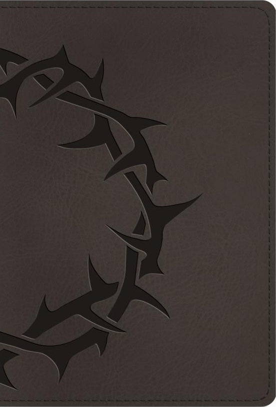 ESV Large Print Compact Bible, Red Letter (Trutone, Charcoal, Crown Design) - ESV - 9798874902964