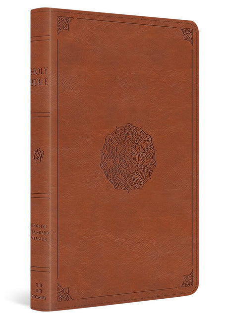 ESV Large Print Thinline Bible (Trutone, English Saddle, Emblem Design) -  () - 9798874906733