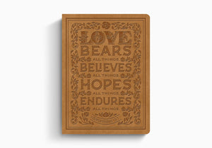 ESV Single Column Journaling Bible (Trutone, Nubuck Caramel, 1 Corinthians 13:7 Design) -  () - 9798874911409