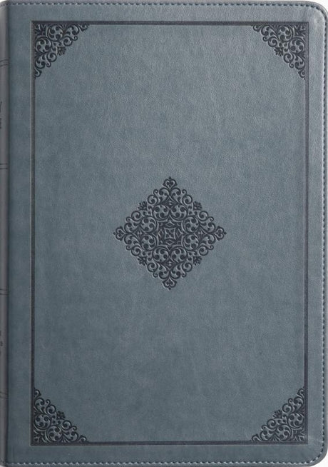 ESV Large Print Wide Margin Bible (Trutone, Slate Blue, Ornament Design) - ESV - 9781433593154