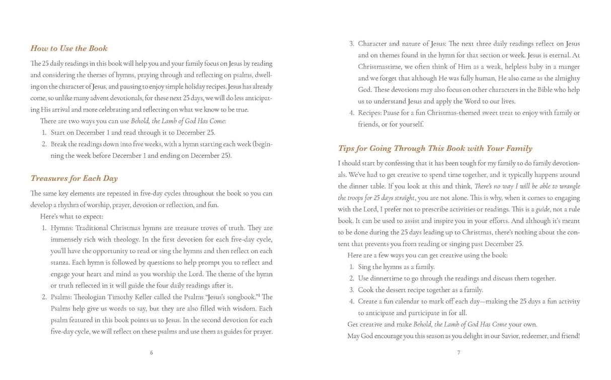 Behold, the Lamb of God Has Come: Celebrating the 25 Days of Christmas Together