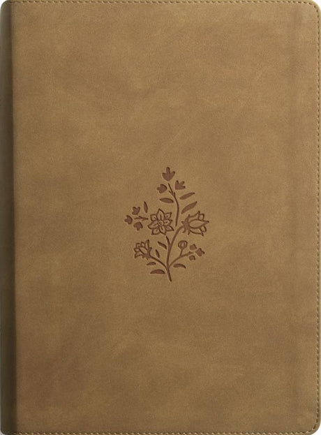 ESV Single Column Journaling Bible, Large Print (Trutone, Nubuck Caramel, Wildflower Design) - ESV - 9798874902575