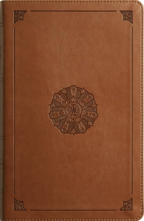 ESV Large Print Thinline Bible (Trutone, English Saddle, Emblem Design) - ESV - 9781433598302