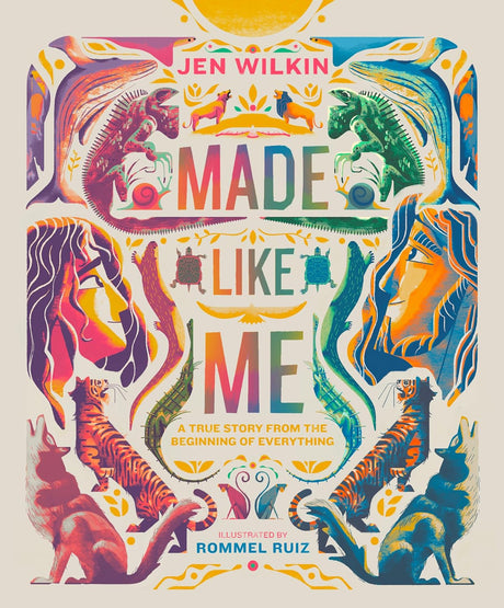 Book cover of 'Made Like Me' with colorful animal illustrations and Jen Wilkin's name.