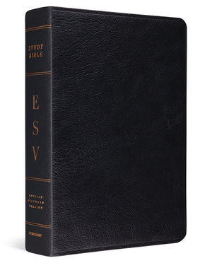 ESV Study Bible (Genuine Leather, Black, Indexed) cover image (1018279493679)