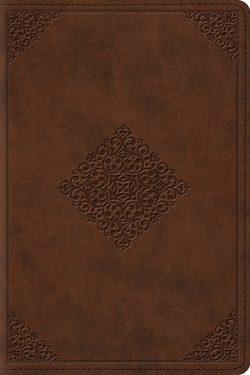 ESV Study Bible, Personal Size (TruTone, Saddle, Ornament Design) front cover (1018279559215)