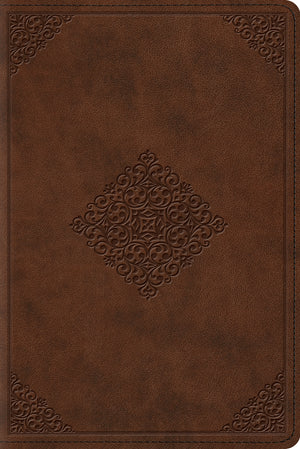 ESV Study Bible, Personal Size (TruTone, Saddle, Ornament Design) front cover (1018279559215)