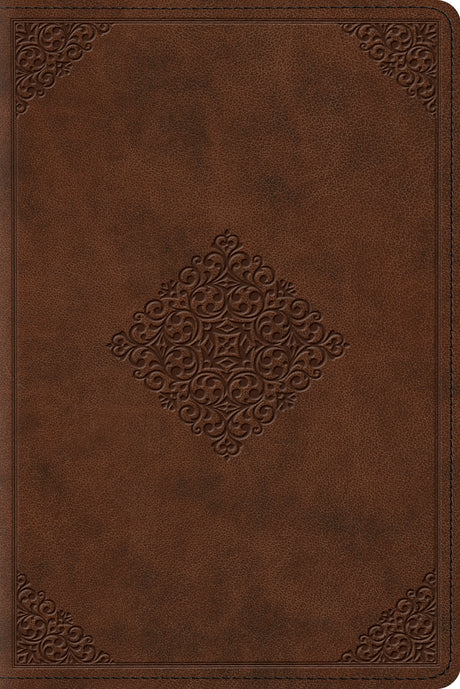 ESV Study Bible, Personal Size (TruTone, Saddle, Ornament Design) front cover (1018279559215)