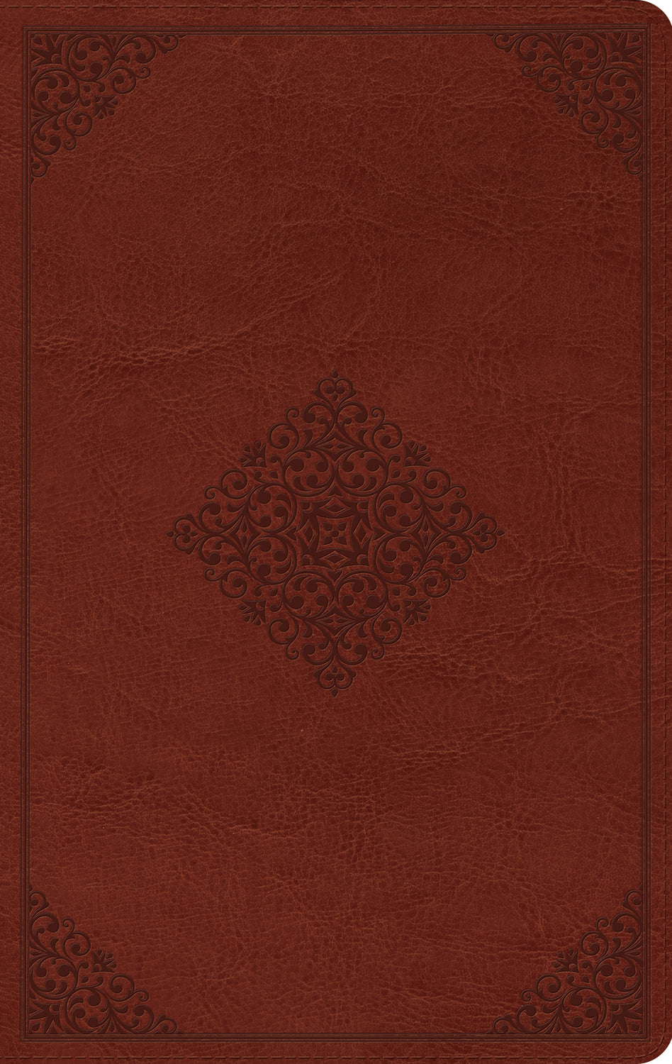 ESV Large Print Value Thinline Bible (TruTone, Tan, Ornament Design) front cover (1023786811439)