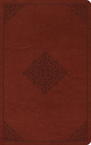 ESV Large Print Value Thinline Bible (TruTone, Tan, Ornament Design) front cover (1023786811439)