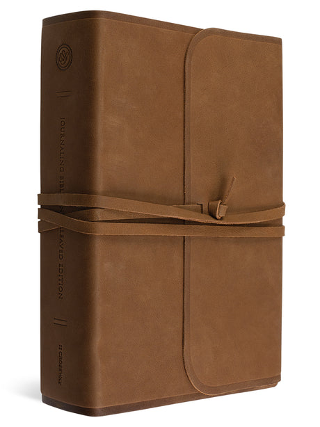 ESV Journaling Bible, Interleaved Edition (Leather, Brown, Flap with Strap) cover image (1023779831855)