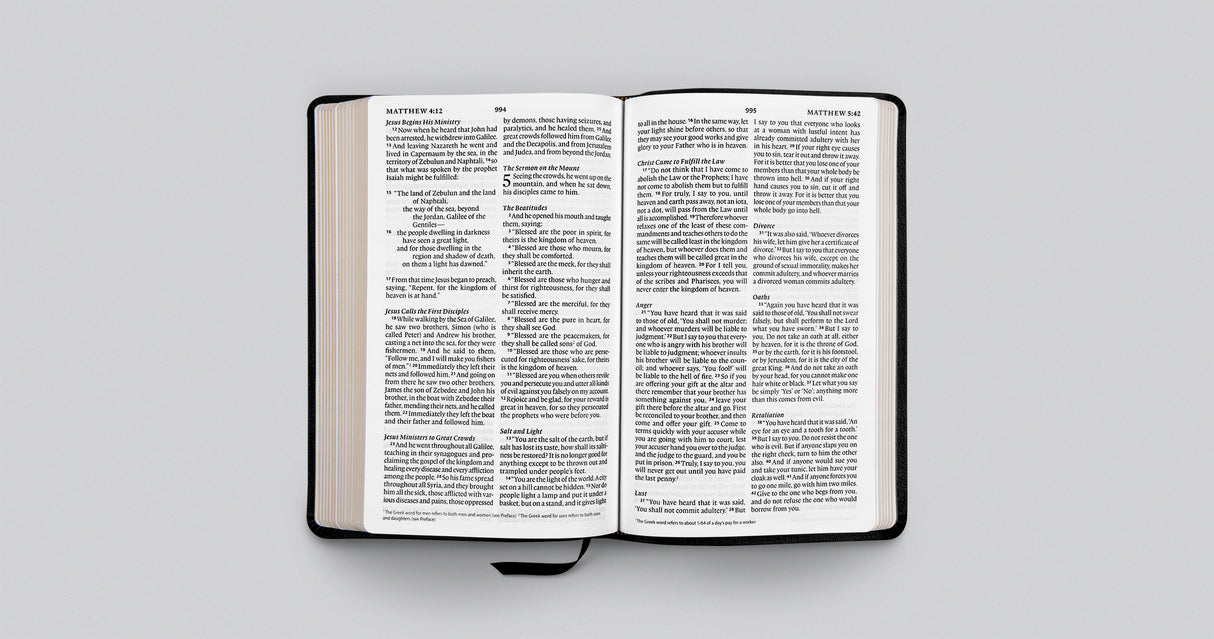 ESV Large Print Thinline Bible (Genuine Leather, Black)