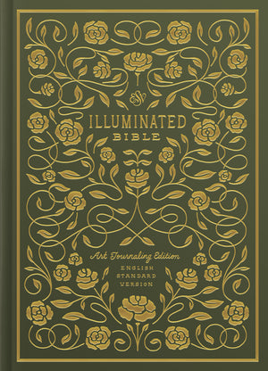 ESV Illuminated Bible, Art Journaling Edition (Hardcover, Green) front cover (1042088132655)