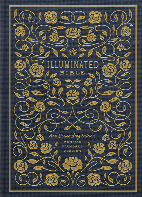 ESV Illuminated Bible, Art Journaling Edition (Cloth Over Board, Navy) front cover (1042088362031)