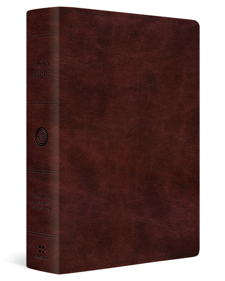ESV Super Giant Print Bible (TruTone, Burgundy) cover shown at an angle