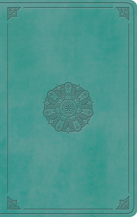 ESV Large Print Value Thinline Bible (TruTone, Turquoise, Emblem Design) front cover (1066783965231)