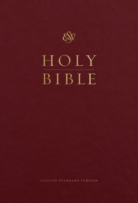 ESV Pew and Worship Bible, Large Print (Hardcover, Burgundy) front cover (1022367629359)