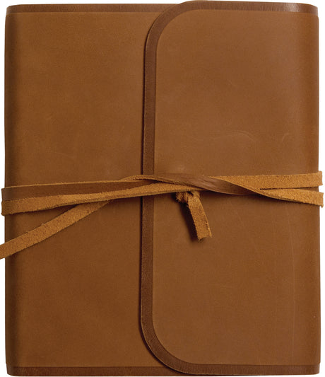 ESV Journaling Bible (Natural Leather, Brown, Flap with Strap) front cover (7574164865224)