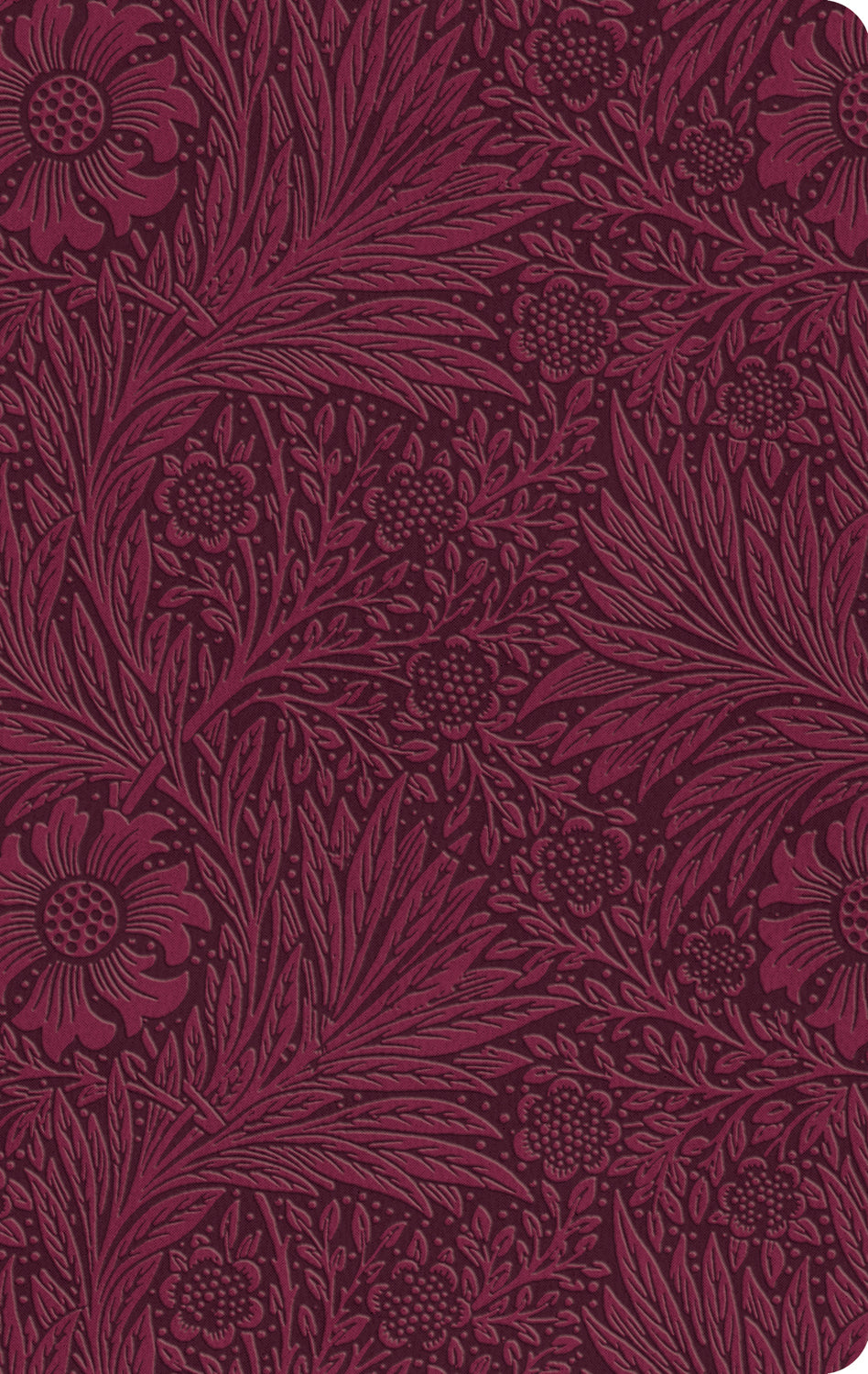 ESV Value Thinline Bible (Trutone, Raspberry, Floral Design) front cover (7644692185288)