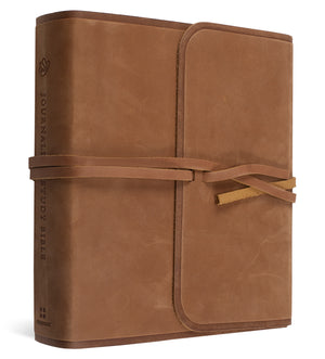 ESV Journaling Study Bible (Natural Leather, Brown, Flap with Strap) cover image (7574189768904)