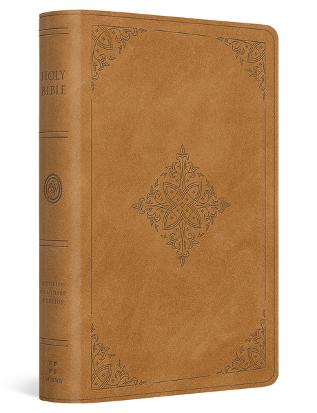 ESV Large Print Bible (Trutone, Nubuck Caramel, Fleur-De-Lis Design) cover image (8251965833416)