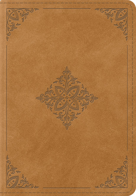 ESV Large Print Bible (Trutone, Nubuck Caramel, Fleur-De-Lis Design) front cover (8251965833416)