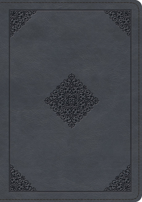 ESV Large Print Wide Margin Bible (Trutone, Slate Blue, Ornament Design) front cover (8252160573640)